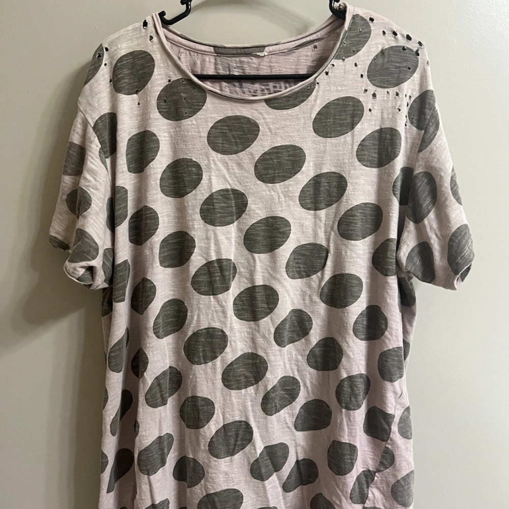 Magnolia Pearl Polka Dot Blouse - Gray and Cream (item B12.2)